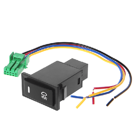 Ajoneuvon sumuvalon keinukytkimen painike, itselukittuva kytkin