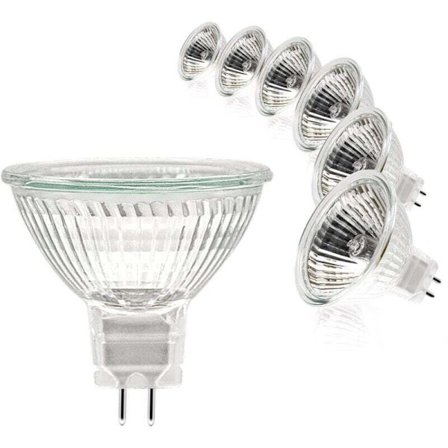 Halogenlamper, MR16 Spotlampe, 12V 35W Lampe, GU5.3 Lampe MR16 Dimbar Lampe, 2-Pin Halogenlamper Varmhvit 2700K, 6-pakning [Energiklasse G], DEBUNS