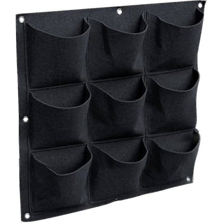 Väggmonterade planteringsväskor med 9 fickor för uteplatsvägg