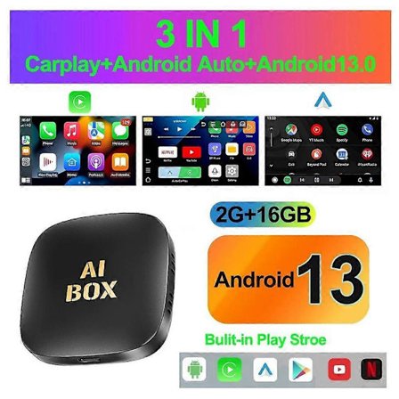 Android 13 Bil AI Boks Kablet til Trådløs Carplay & Android Auto Adapter Smart Ai Boks Til Netflix Youtube Biltilbehør intelligente systemer