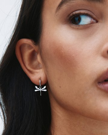 Edblad Dragonfly Hoops Steel Sølvfarget Smykker Jente - Kids Brand Store