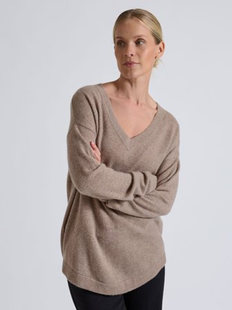 Kashmina - Kashmirgenser "Alva" - toast - Size L