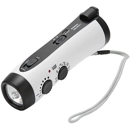 D300 Bærbar Multifunksjonell Radio Håndsveiv Generator Nødstrømsforsyning 5 LED Lommelykt AM/FM Radio for Utendørs