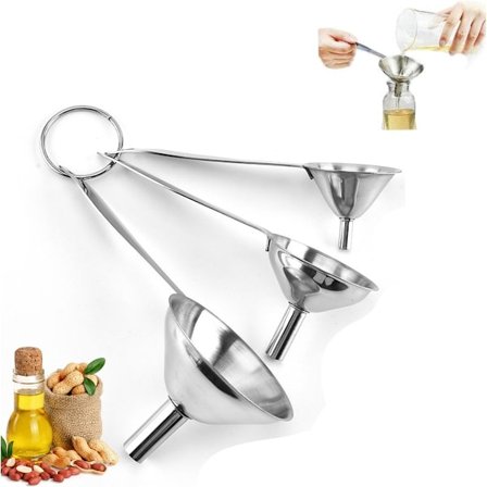 Tragt - 3 stk. - Tragte - Køkkentragte - Køkkenredskaber - Med langt håndtag