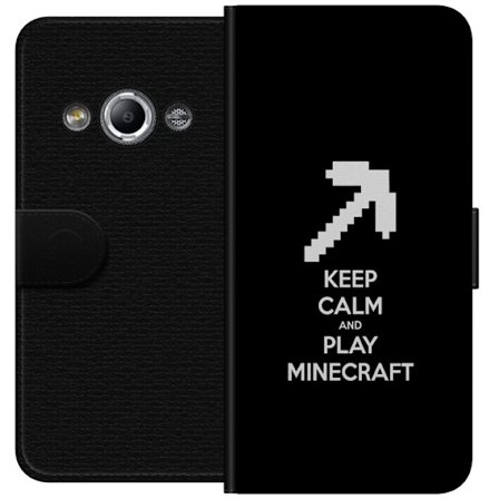Kompatibelt Lommeboketui til Samsung Galaxy Xcover 3 Hold roen og spill Minecraft tekstplakat med minimalistisk gamer design for spillinteresserte.