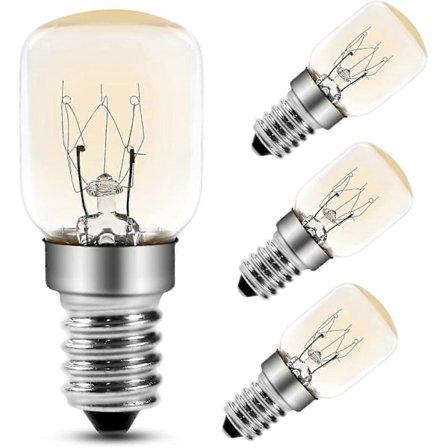 Ugnslampa 25W, E14 T25 Glödlampa 2200k Varmvit, 300 Grader Pygmé Lampor För Ugn, Mikrovågsugn, Saltlampa, 4-pack