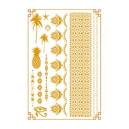 Midlertidige Tatoveringer Metallic Gold Fack Tatoveringer Fake Tattoo