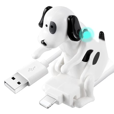 Usb-kabel Rolig Humping Dog Laddare För /12/11 Och Mer, Flyttande Spotty Dog Snabbladdare Usb-kabel(Vit)