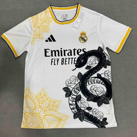 Real Madrid CF Snake Year Special Edition Sort Slange Fodbold Uniform T-shirt S-2XL