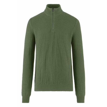 BomBoogie, Cotton Wool Blend Tricot Sweater with Zip Groen, Heren, Maat:M