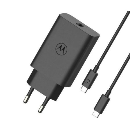Motorola SJMC682 Sort lysnetoplader med USB-C-porte - 68W hurtig opladning