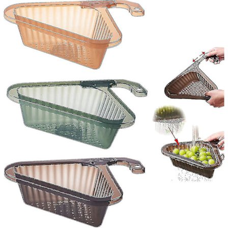 3 stk. Aftapningskurv til Køkken Hængende Filtrering Vask Aftapningsstativ Passer til Hængning på Hane Alle Vaske