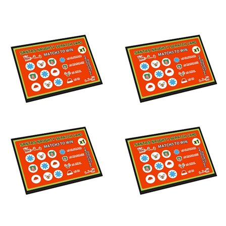 4x skrabelod til voksne, julefrokostspil, juleskrabelod, gave