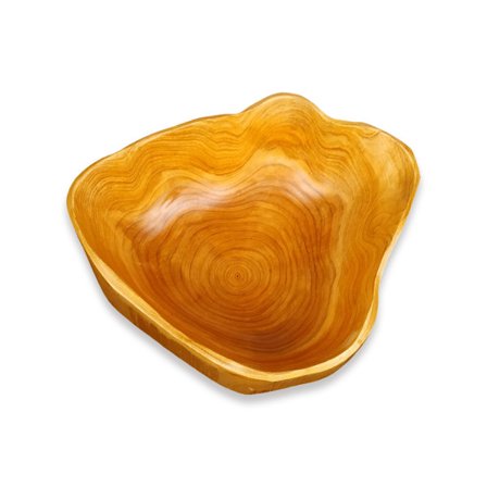 Dekorativ serveringsskål med naturlig træcharme, håndskåret roddesign rustik frugtskål til boligindretning, miljøvenlig træskål med glat overflade