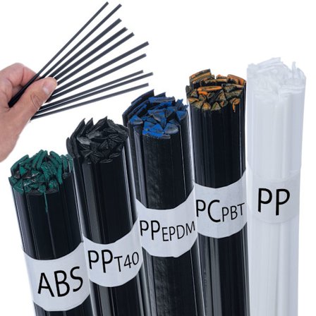 Muovihitsauslanka PP, PP+T40, PP/EPDM, ABS, PC+PBT – 50g | Musta/Valkoinen | 20–42cm | Varaosa Auto, Teollisuus varten