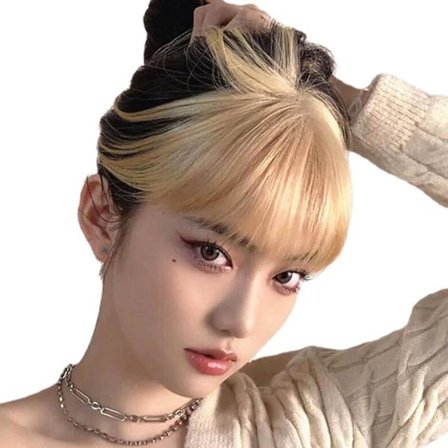 Clip-in fransar Hårförlängning Rak lugg Hårstycke