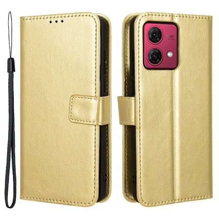 SKALO Motorola Moto G84 5G Flip Cover m. pung i PU-læder - Guld