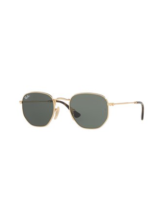 Ray Ban Icons Men's Sunglasses with a frame made of metal in gold and crystal lenses in green