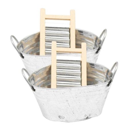 2 Sarjaa Mini Talokylpyamme Pyykkilauta Sisustus Nukkekodin Pienoiskylpyamme Pyykkilauta Ämpärisetti Mini Huonekalut[D]