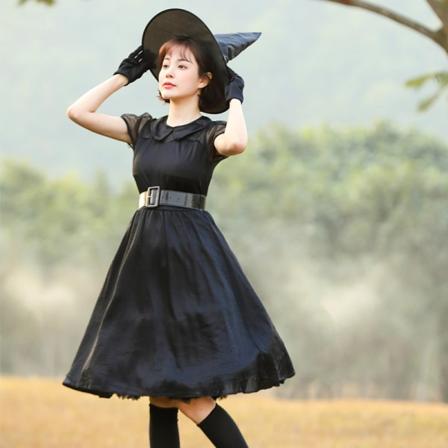 Halloween cosplay svart mesh häxa cosplay förälder-barn smink sid