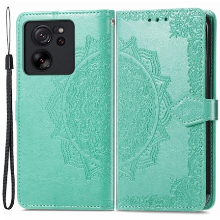 Mandala Xiaomi 13T Pro / Xiaomi 13T / Xiaomi Redmi K60 Ultra nahkakotelo - Vihreä
