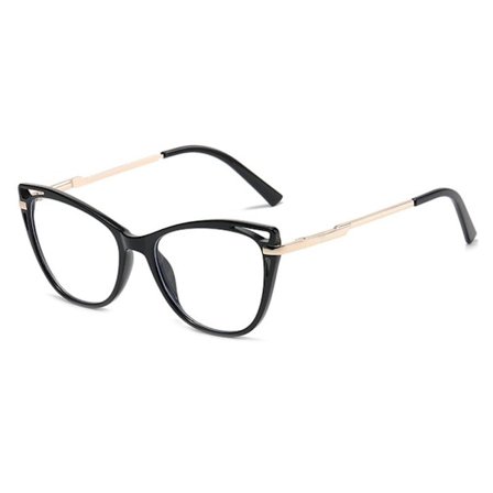 Anti-Blue Light Glasögon Runda Glasögon SVART