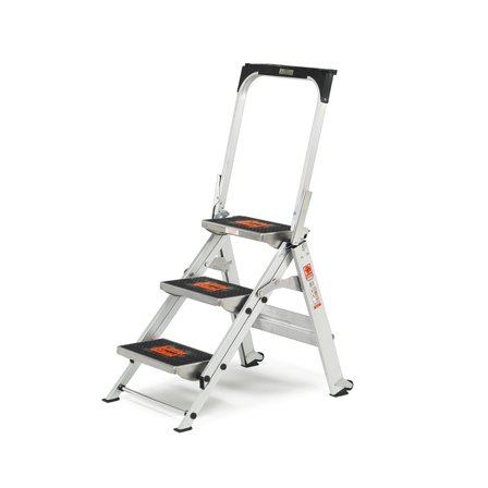 Folding safety steps GRADUAL, 3 treads, H 680 mm