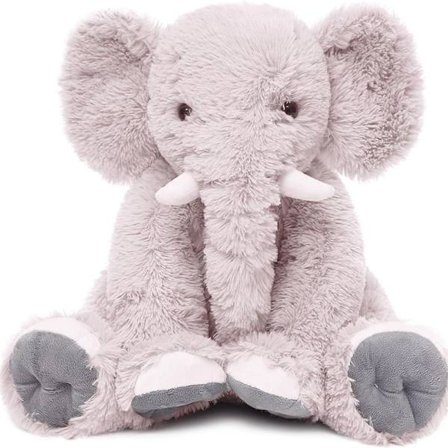Elefant gosedjur, 50 cm stort elefant plyschdjur, grå