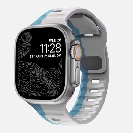 Silikoniranneke Apple Watchille 49mm 44mm 45mm 40mm 41mm 42mm 38mm Ultra 2 Sport Correa Armband iwatch Series 9 8 7 6 5 s
