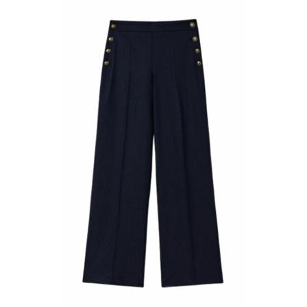 Twinset, Wide Trousers Blauw, Dames, Maat:S