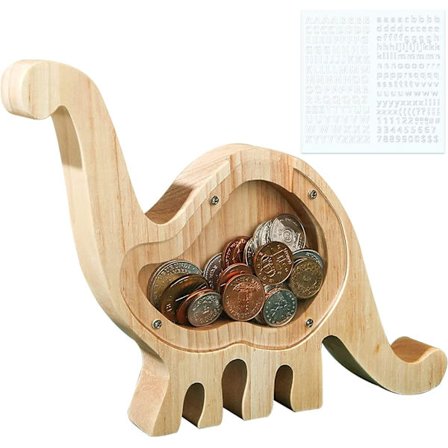 Træ Sparegris (Tanystropheus, 18 cm), Personlig Dinosaur/Motorcykel