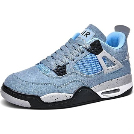 (A4blue 6.5 UK) Bebetter Herre Air 4 Retro Klassiske Skatesko - Sorte Fitness Træningssko til Basketball Casual Sneakers