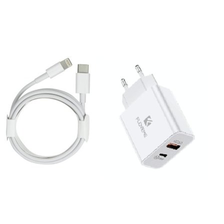 2m USB typ C till ligthing-laddningskabel +20W laddare