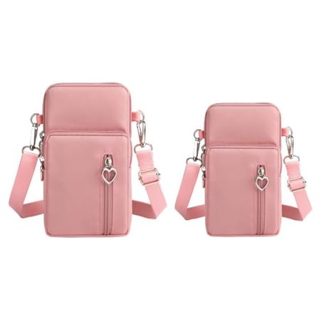 IC 2 st telefonfodral plånbok crossbody väska lätta fickor rosa-WELLNGS