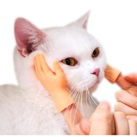 Mini-nukke kädet vasemman ja oikean käden sormet lelu kissan hanskat