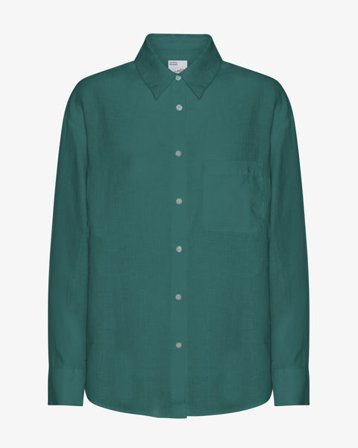 Linen Oversized Shirt - Ocean Green - Female - XL