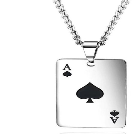 Lykke til Spar Ess Anheng Ess Pokerkort Smykker Rustfritt Stål Kul Punk Ess Hjerter Sjarm Halskjede