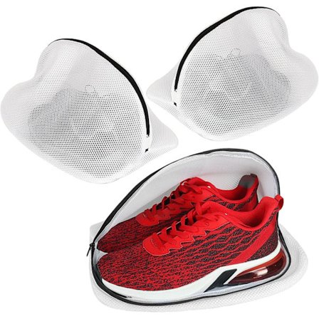 Skotøjsposer til vaskemaskine, 3-pak netposer til vask af sko med lynlås