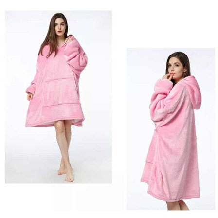 Mysig pläd med ärmar, huva & ficka - 200 x 150 cm