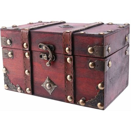 Vintage treoppbevaringsboks for småting og små gjenstander