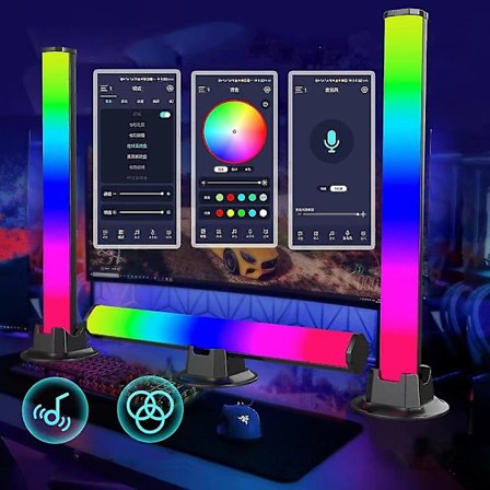 2 stk App Smart LED Lyslist RGB Musikk Synkronisering TV Spillrom