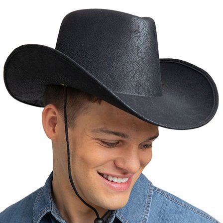 Cowboyhatt Aldret Kunstskinn Svart