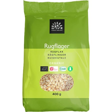 Urtekram Rugflager Ø 400 g, Helse & Madvarer, Gryn, Flager & Drys, Flager