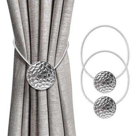 Magnetisk gardin, gardinholder, 2 stk. kreative metalgardinklemmer, reb, udtrækkelig gardin, gardinholder til hjemmet, kontoret, dekoration