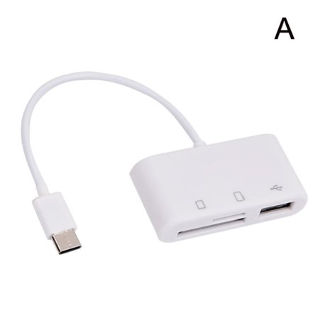 USB C 3-i-1 Hubb Konverter Typ C Adapter SD-kortläsare för Mac typ-C One-size