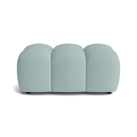 Puffy Pouf Sitzhocker in Lincoln Pastellblau, modernes Design mit Cord-Muster, bequemer Polsterhocker für Wohnzimmer, Maße 64x95x40cm