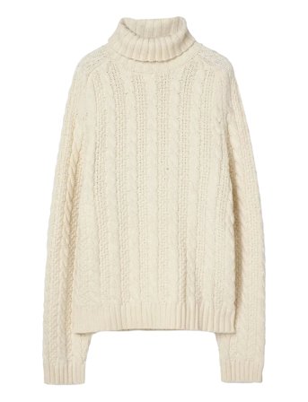 Fisherman Cable Sweater Cream Lexington Clothing