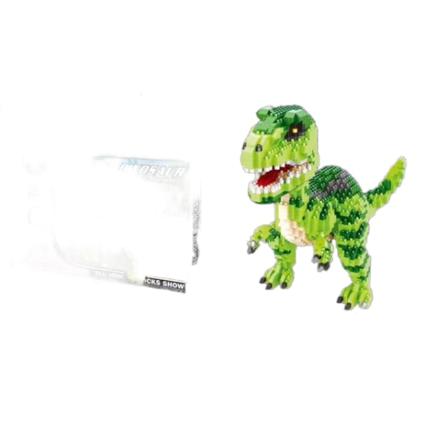 24cm Miniblock Grön Dinosaur Byggleksak Klassisk Modell