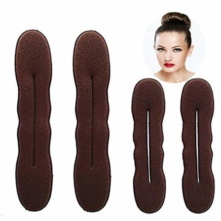 Magic Hair Bun Maker 4-pakning (2 små, 2 store) Skum Bun Shaper Tilbehør Sterk Fleksibel Gjenbrukbar