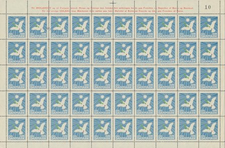 Danmark - Julemærkeark 1940 - Ufoldet